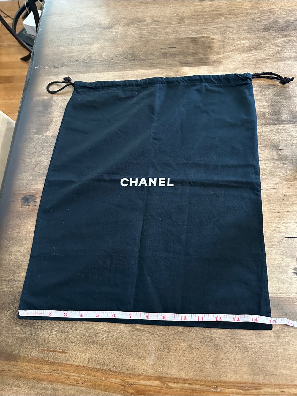 CHANEL Black Cotton Drawstring Skirt Dust Bag - Picture 2 of 4